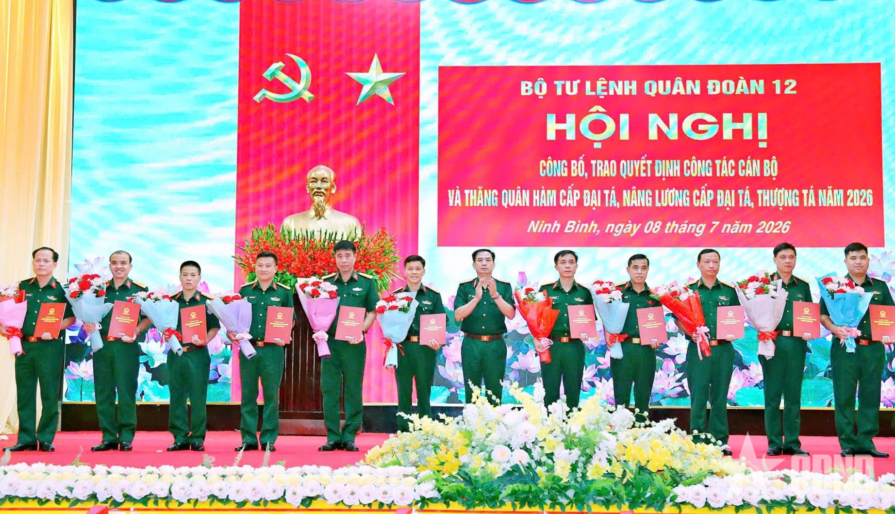 Quân đoàn 12 trao quyết định công tác cán bộ, thăng quân hàm và nâng lương năm 2026